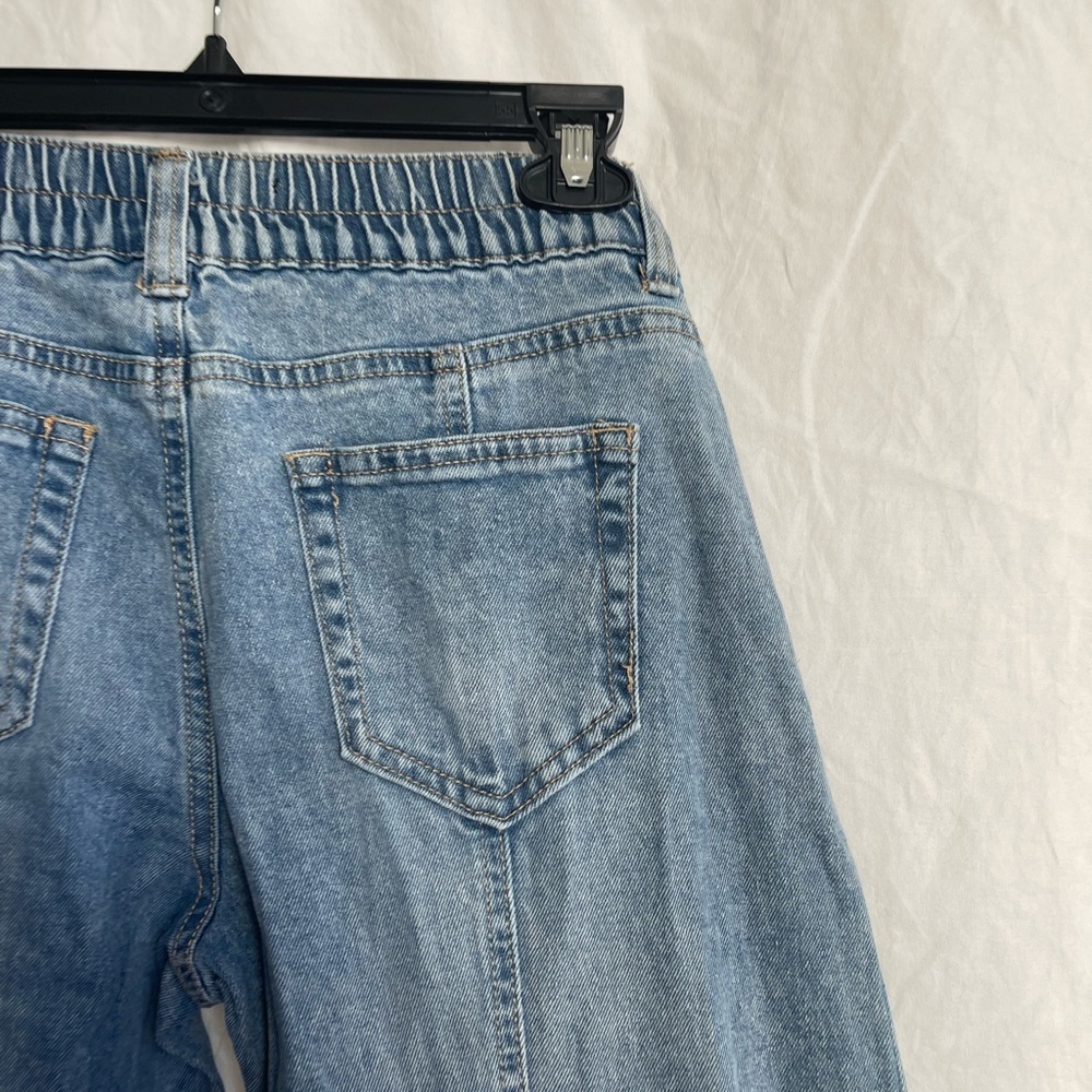 Madden NYC Mid-Rise Loose Fitted Jeans Wide Leg Denim Cargo Utility Size Small - Picture 14 of 16